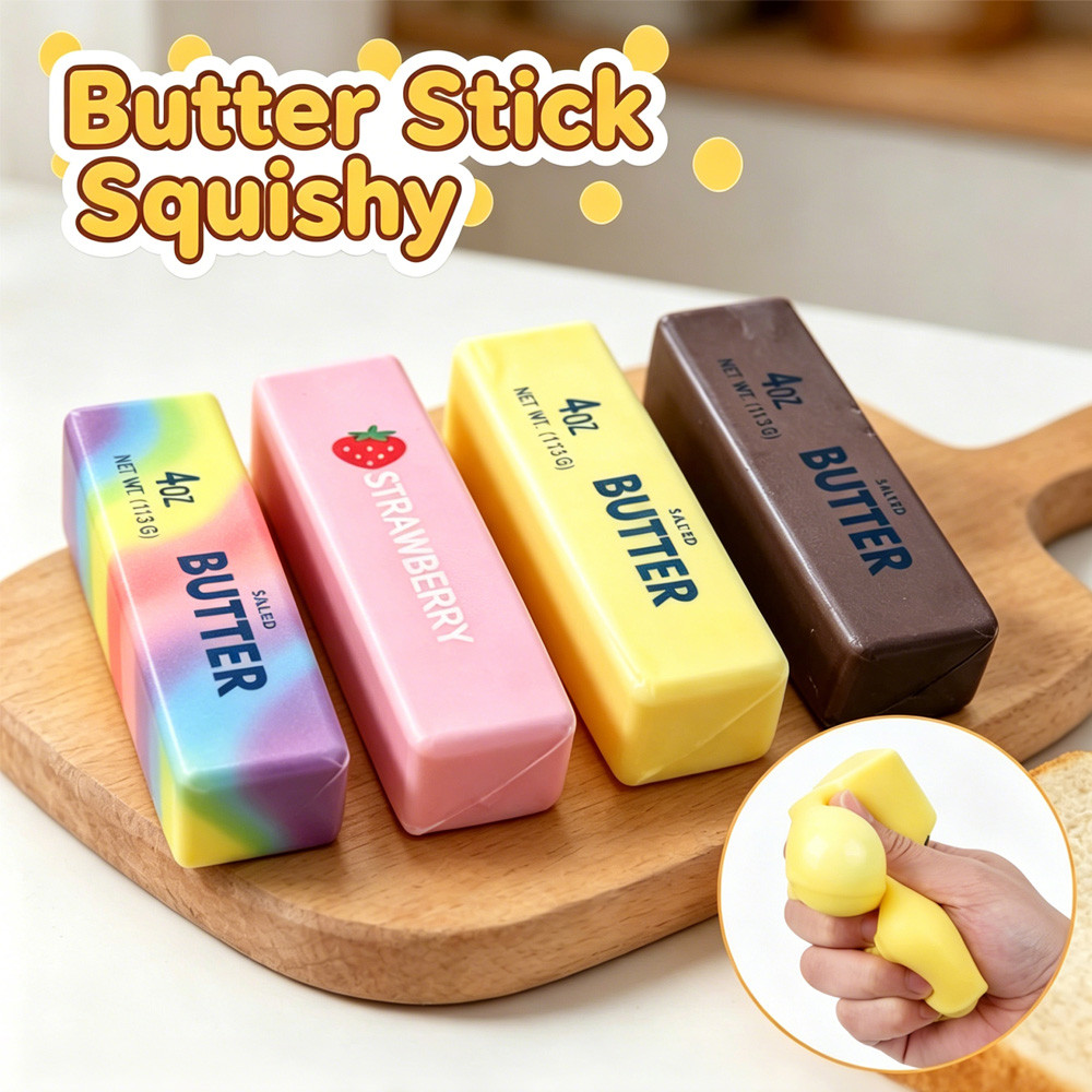 Butter Stick Squishy Soft Elastic Squeeze ของเล่นช้า Rebound ความเครียดบรรเทา Fidget Plaything สําหรับทุกวันผ่อนคลาย