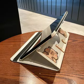 Capybara กาปิบาล่า หมุนได้ 360 หนังแบบฝาพับ เคสแท็บเล็ต Tablet Samsung Tab A11 A9 A8 A7 A 2019 + S10 S9 S8 S7 FE S6 Lite