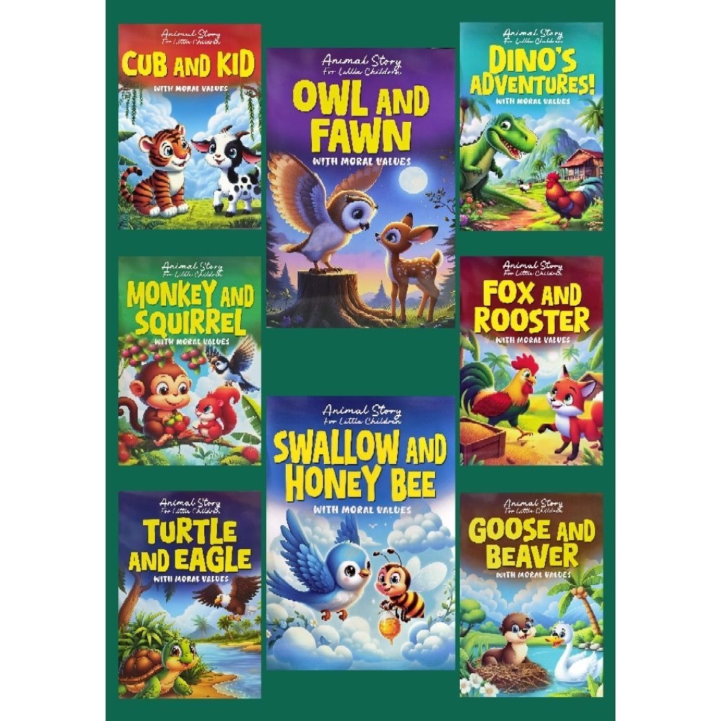 MIND TO MIND - ANIMALS STORY สําหรับเด็กเล็กพร้อม Moral Story 1 SET= 8 BOOKS