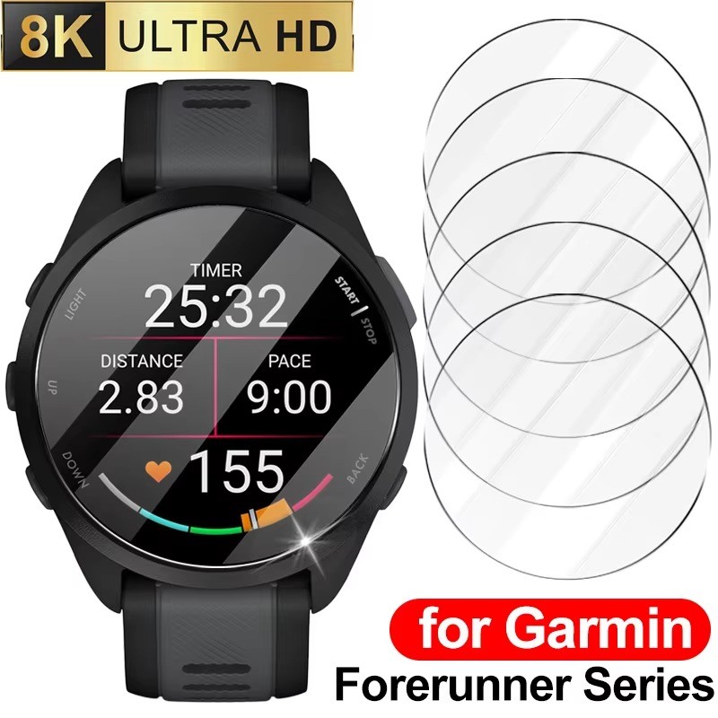 1-3 ชิ้น Ultra HD กระจกนิรภัยสําหรับ Garmin Forerunner 965 955 945 45S 265S 255M 255 245M 245 165 158 170 สมาร์ทนาฬิกาป้องกันหน้าจอ Anti-Fingerprints ฟิล์มกันน้ํามัน
