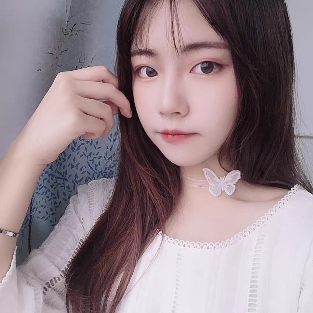 Original Niche Fairy Gauze Ribbon Double Lace Butterfly Clavicle Necklace choker Fairy Accessories C