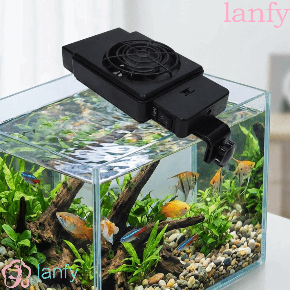 พัดลมระบายความร้อนตู้ปลา LANFY ติดผนัง 180° หมุนพัดลมผนังพิพิธภัณฑ์สัตว์น้ํา,ระบายร้อนสิ่งประดิษฐ์ปรับเงียบอย่างรวดเร็วระบายความร้อนพัดลมกระจาย20มิลลิเมตรถังความหนา