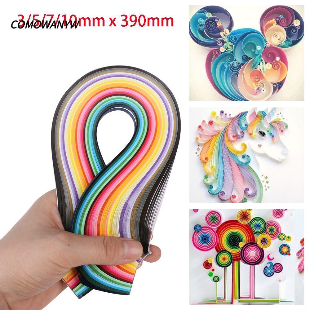 COMONYW 3/5/7/10 มม.กระดาษ Quilling สีสัน DIY Craft Origami เครื่องมือ
