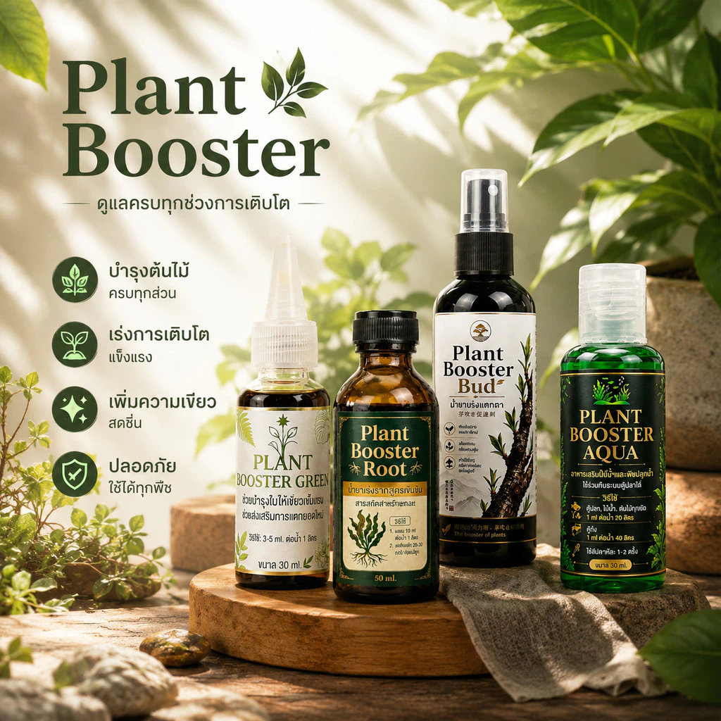 Plant Booster อาหารเสริมพืช | เลือกสูตรได้ เร่งราก บำรุงใบ แตกยอด ไม้น้ำ ไม้ประดับ บอนไซ ไม้ใบ