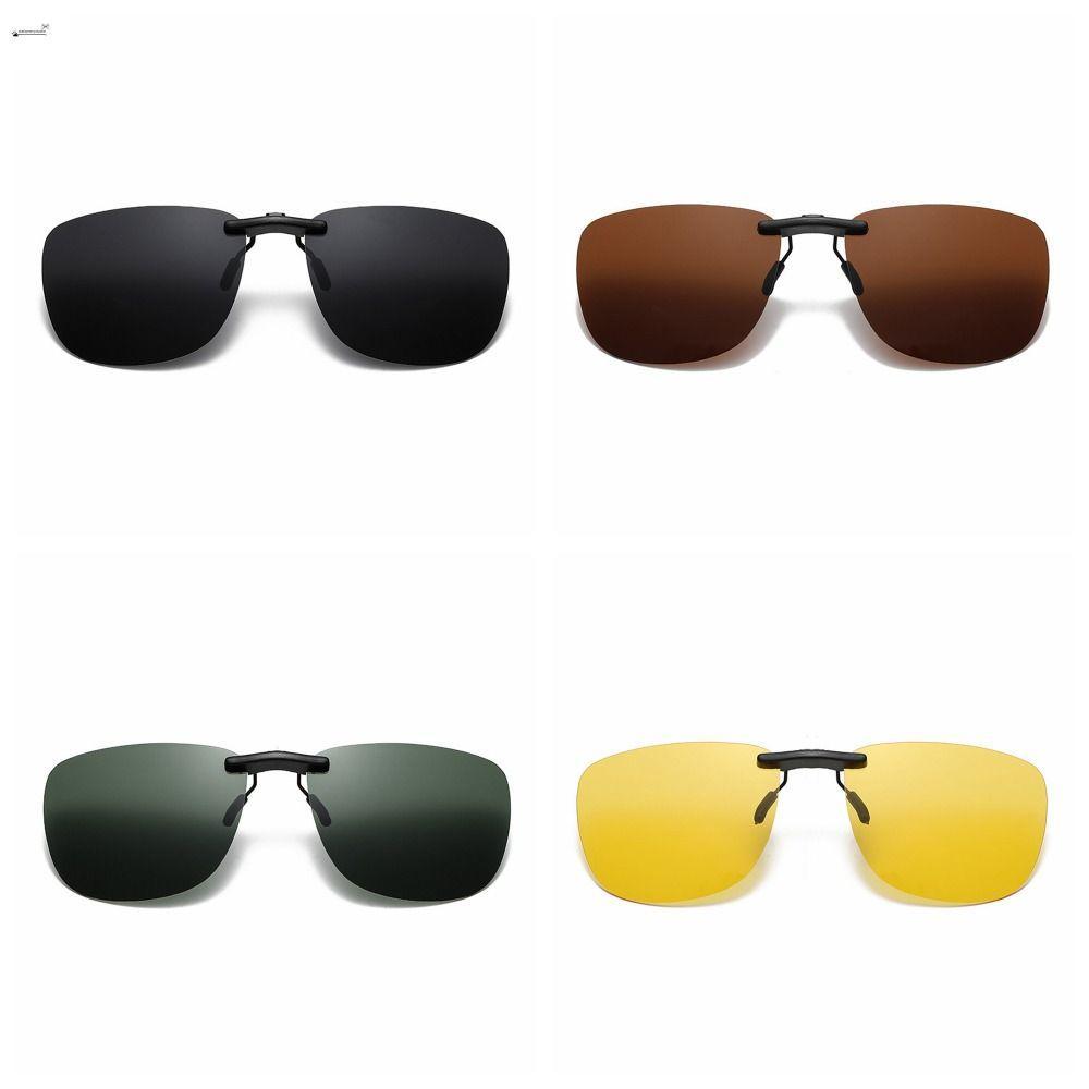 STATIONERYSTUDIO Day Night Vision Goggle Clip, UV400 Anti-glare สายตาสั้นแว่นตาคลิป, UV Protection Turned Up สะดวกแว่นตากันแดดกลางแจ้งกิจกรรม