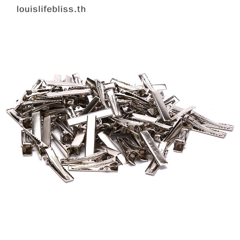 Louislifebliss 100 ชิ้น Bla กิ๊บติดผมเดี่ยวง่ามจระเข้ Hairpin การตั้งค่าที่ว่างเปล่าคลิปผมใหม่