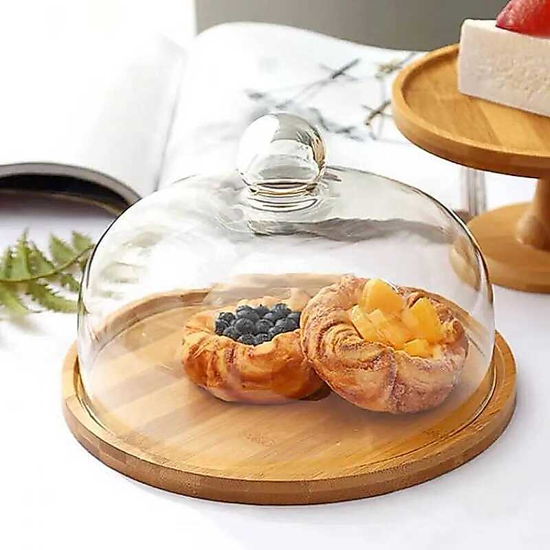 C Cover Cake Dome Glass Platter Stand Display Cloche Serving Dessert Pastry Lid Tray Fruit Display