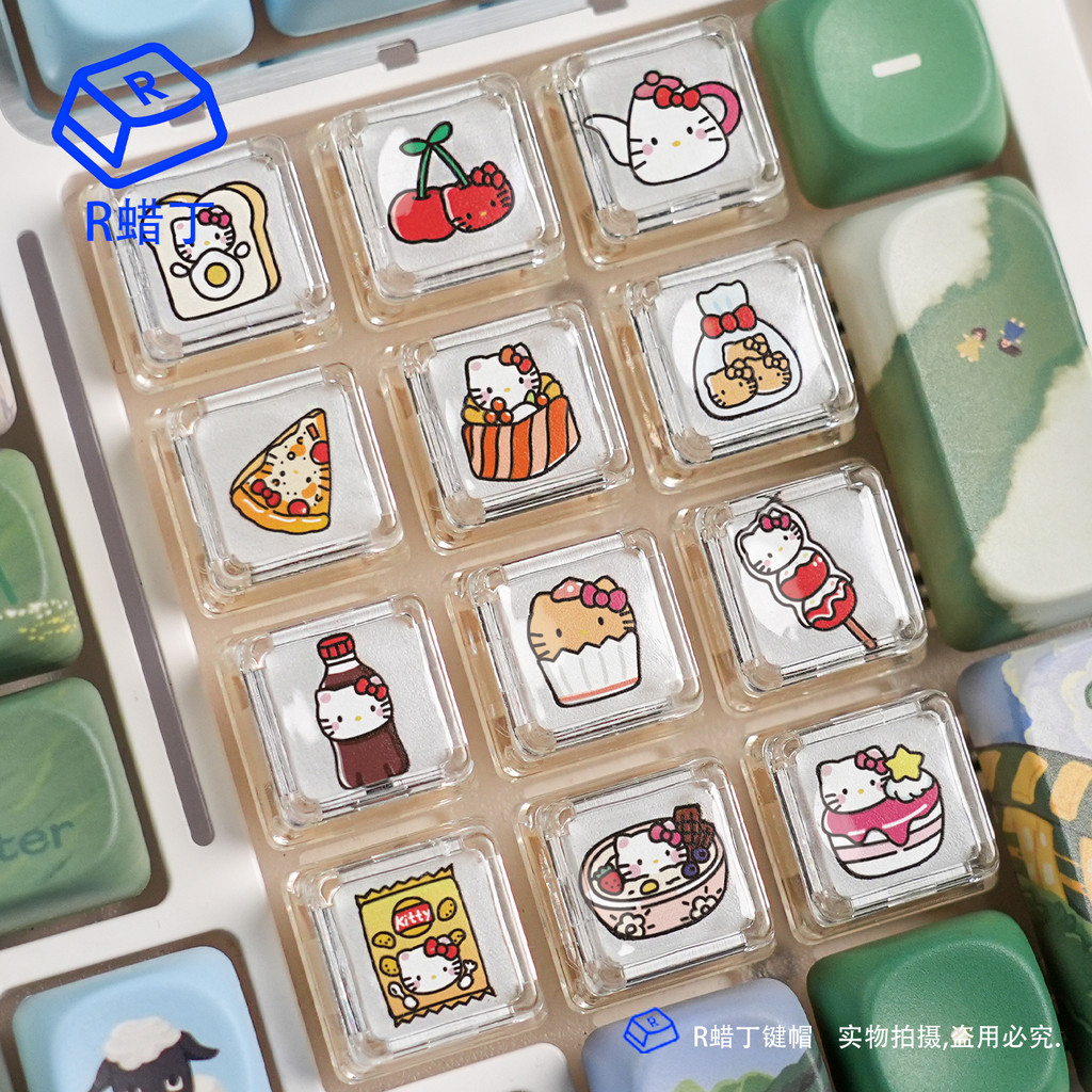 Hello Kitty hellokitty Hello Kitty Button Cap Unique Transparent Single Mechanical Keyboard Cap Cust