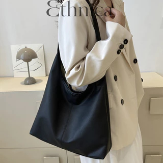 พร้อมส่ง💗กระเป๋าโท้ทหนัง PU ลายหนัง กระเป๋าสะพายไหล่ผู้หญิง ความจุขนาดใหญ่ ดีไซน์มินิมอล พร้อมตัวปิดแม่เหล็ก（COD）