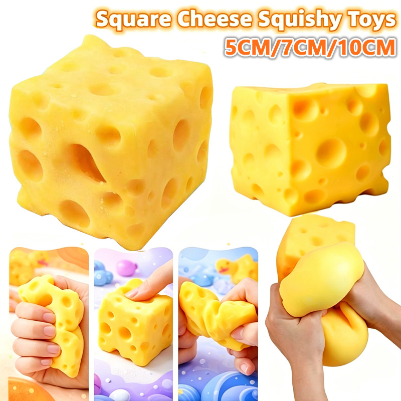 Square Cheese Pinch Pressure Ball 2026 ใหม่ความเครียดบรรเทา Fidget ของเล่น Decompress Relax Ball สํานักงานโรงเรียนช้า Rebound ของขวัญ