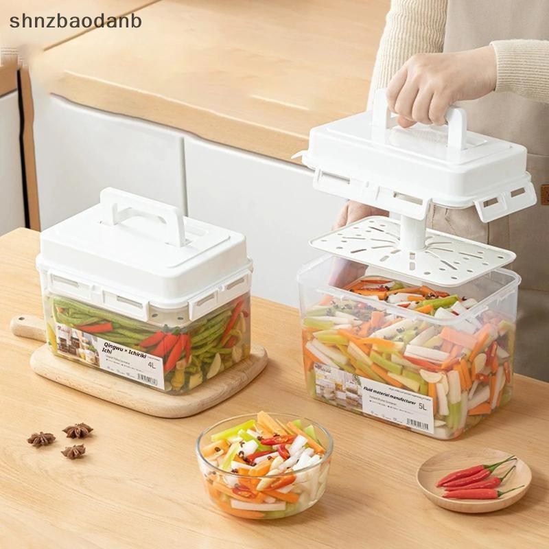 [shnzbaodanb] 5L กิมจิกดคอนเทนเนอร์ Pile Jar สําหรับ Gherkin Sauerkraut กิมจิคอนเทนเนอร์และองค์กรหมัก TH