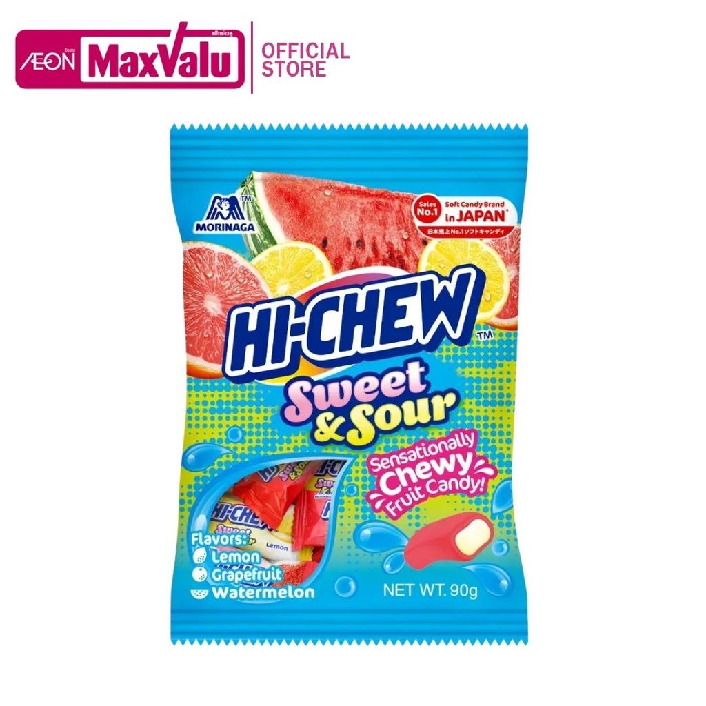 ไฮ-ชิว ลูกอมเคี้ยวหนึบสวีทแอนด์ซาวร์ Hi-Chew Sweet & Sour Candy 90g.