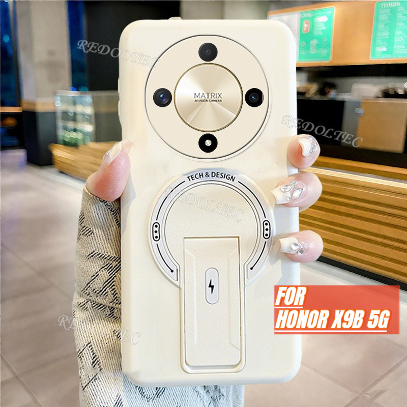 Honor X9B 5Gกรณีแฟชั่นใหม่แม่เหล็กที่มองไม่เห็นKickstandเคสโทรศัพท์HonorX9B Matte Soft Coverรองรับไร้สายชาร์จAnti-Drop Anti-Fingerprintปลอก