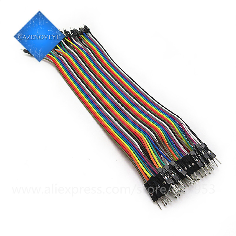 1lot = 40pcs 20 ซม.2.54 มม.1pin 1p-1p ชายกับชายจัมเปอร์ลวด Dupont สําหรับ integrated c