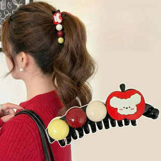 ใหม่ลูกสุนัขสีแดงสุนัขกล้วยขนาดใหญ่คลิปสําหรับผมหนาผมหางม้าสูงเครื่องมือจัดแต่งทรงผม ติด ปิ่นปัก หวี