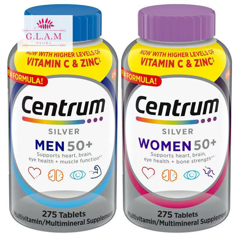 【3box free1】【[exp.03/2028】 Centrum Silver Women Men 50+ Multivitamins 275 Tablets