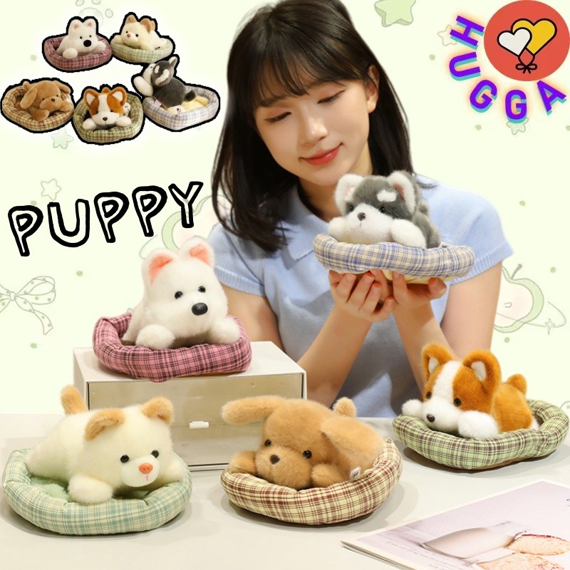 ❤ฮักก้า❤น่ารัก Schnauzer Golden Retriever + doghouse Plushie สนุก Corgi Plushy ตุ๊กตาเดสก์ท็อปตกแต่ง