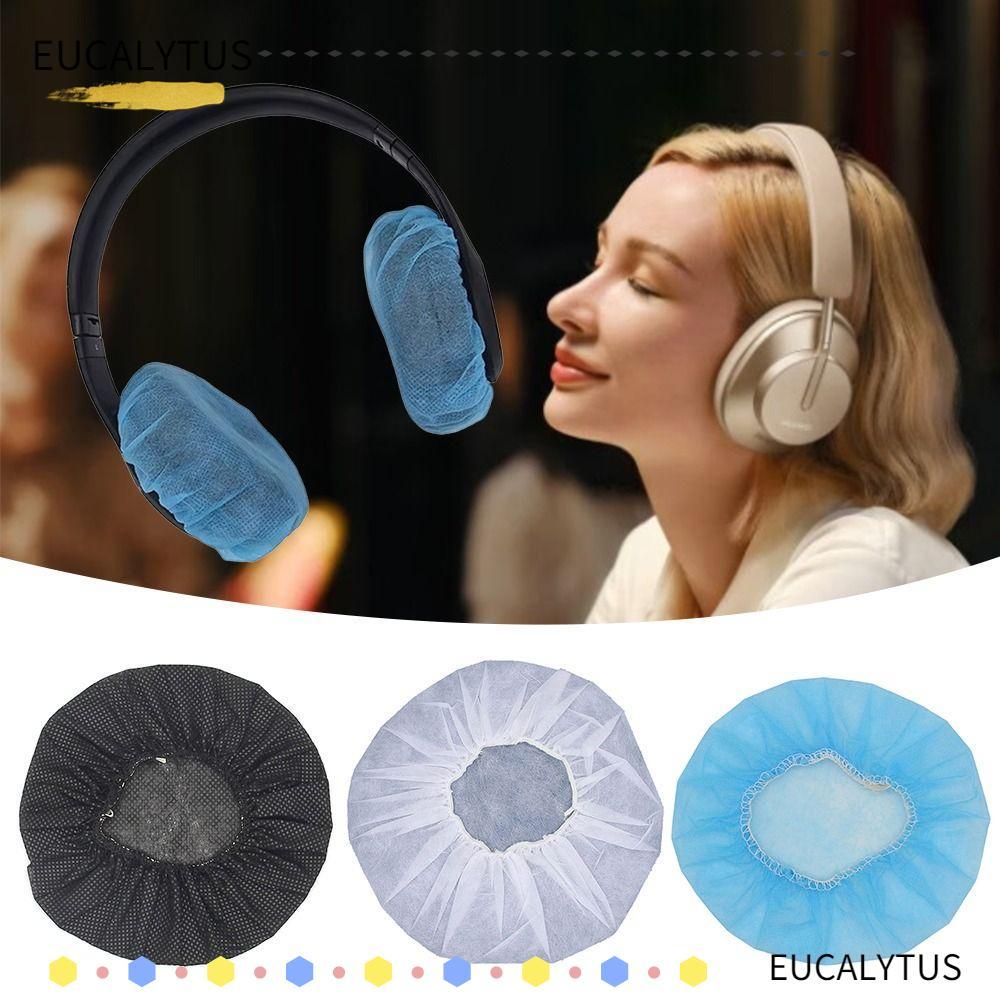 EUCALYTUSTH 100 ชิ้น/ถุงไมโครโฟนครอบคลุม,ทิ้ง Dirt-proof หูฟัง Cover, ไม่ทอยืดหยุ่นสูง Sweat-proof ไมโครโฟนหมวกป้องกัน