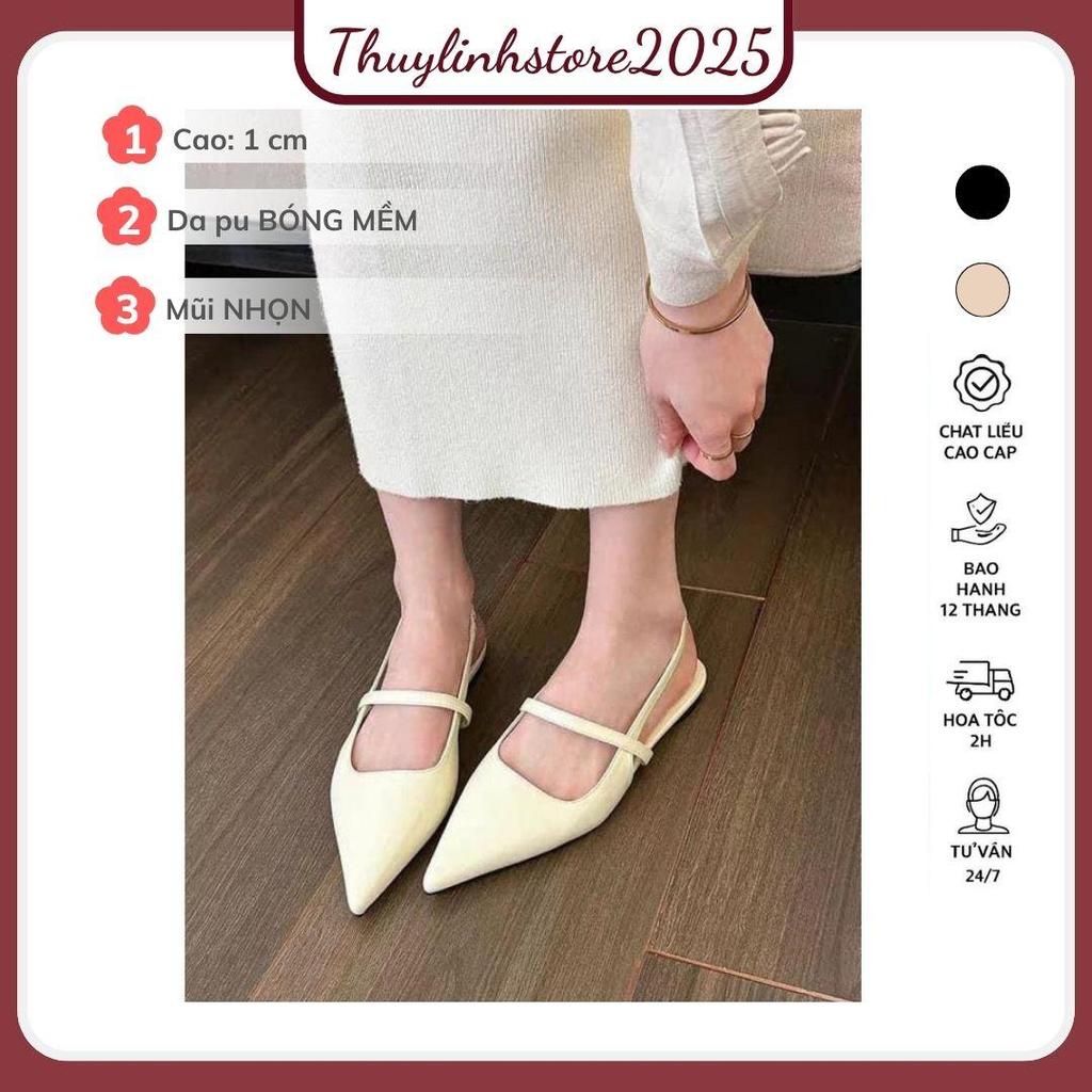 (WIDE FORM BACK SIZE) รองเท้าแตะปลายแหลมพร้อมปุ่มไขว้ใหม่ 2026 รหัส SD-0362 Type 1 ครีมสีดํา Sz 36-3