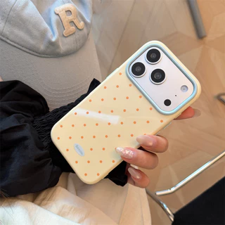 เกาหลี Ins เต็มหน้าจอ Polka Dots เคสโทรศัพท์สําหรับ iPhone 17 16 15 14 13 17 PRO MAX 14 15 16 PRO MAX สีลูกกวาดหวานสาว anti-fall ฝาครอบ