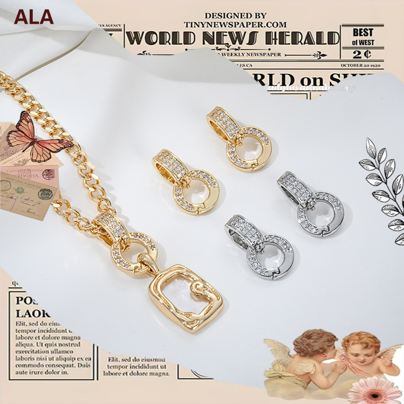 💖ALA เครื่องประดับ DIY💖14K Gold Inlaid Zirconium Universal Buckle แหวนคู่ All-Match BUCKLE Chain สร้อยคอ diy Double เปิดที่ถอดออกได้จี้หัวเข็มขัด#JewelryClasps #LobsterClasps #DIYJewelry #Fastener#Buckle]
