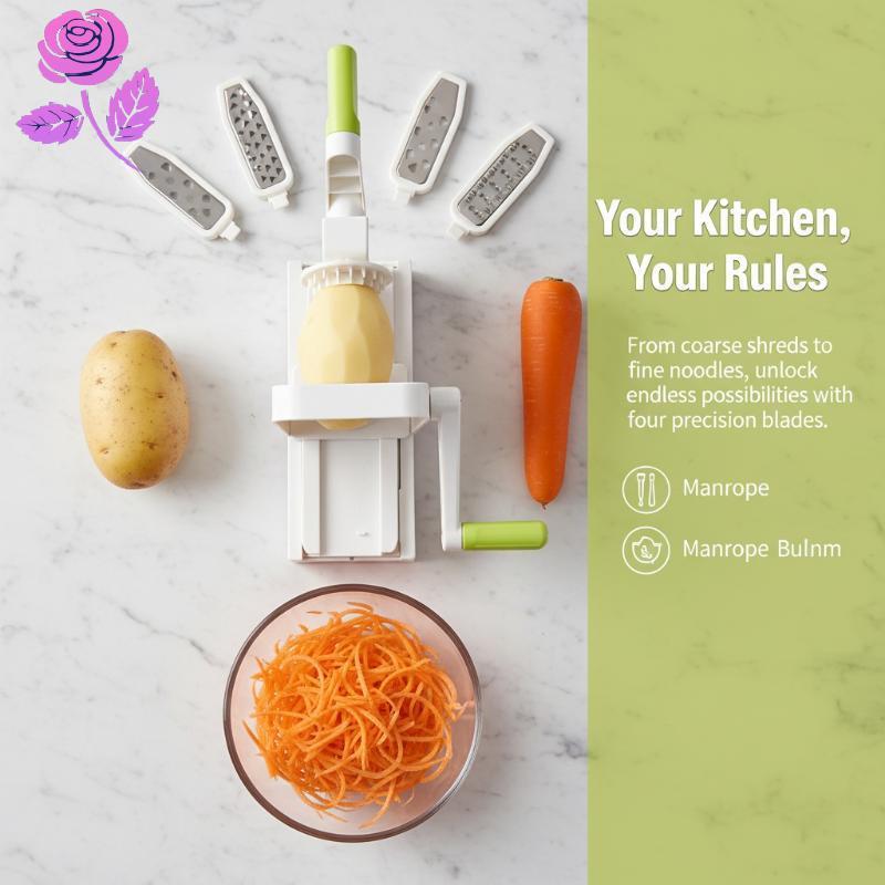 Good Potato Noodle Maker สแตนเลสผัก Spiralizer 4-in-1 เครื่องขูดสําหรับ Qui Spaghetti Zoodle Meal Ki
