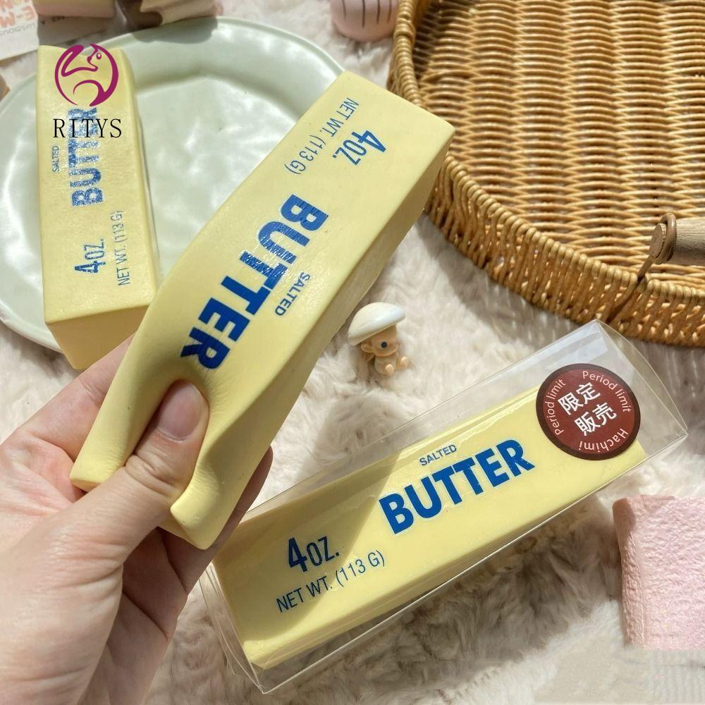 RITYS Butter Stick ของเล่นบีบ, Release Hand Sensory Soft Slow Rebound Butter Stick,แบบพกพาผ่อนคลายของขวัญ 14.5 ซม.ยืดสมจริง Butter Sticks สําหรับ