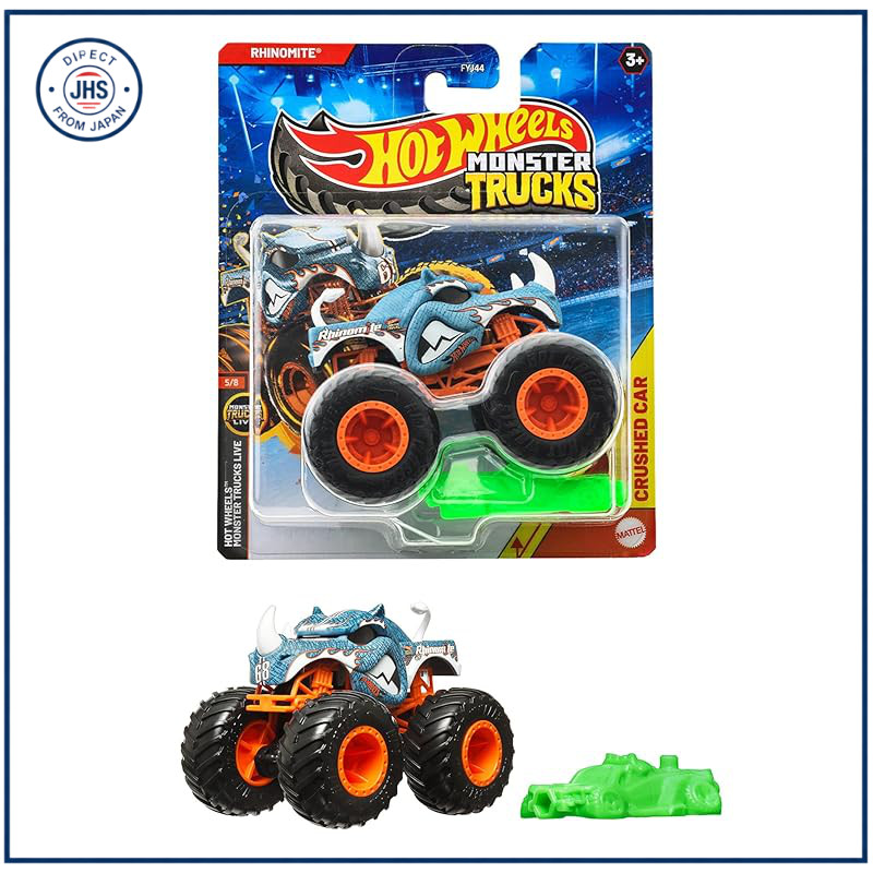 Hot Wheels Monster Truck 1:64 Rhino Mite Vehicle Toy Mini Car for Ages 3 and Up Blue JKP70
