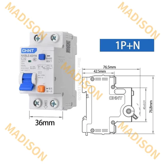 CHINT 30mA 100mA 300mA RCBO 10A 16A 20A 25A 32A 40A 63A NXBLE-63YH ประเภท C 1PP + N 2P 3P + N 4P 230V Residual Current Actuated Circuit Breaker