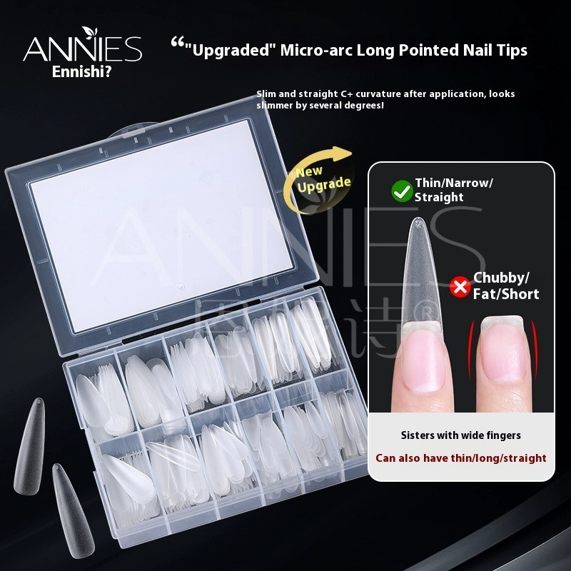 ANNIES 240PCS แพทช์เล็บปลอมไม่มีรอยต่อไม่มีการแกะสลักบดสร้างเล็บแพทช์ต่อเล็บสวมใส่แพทช์