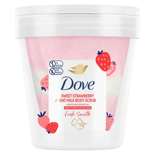 Dove โดฟ บอดี้ สครับ สวีท สตรอว์เบอร์รี่ แอนด์ โอ๊ตมิลค์ 250 กรัม