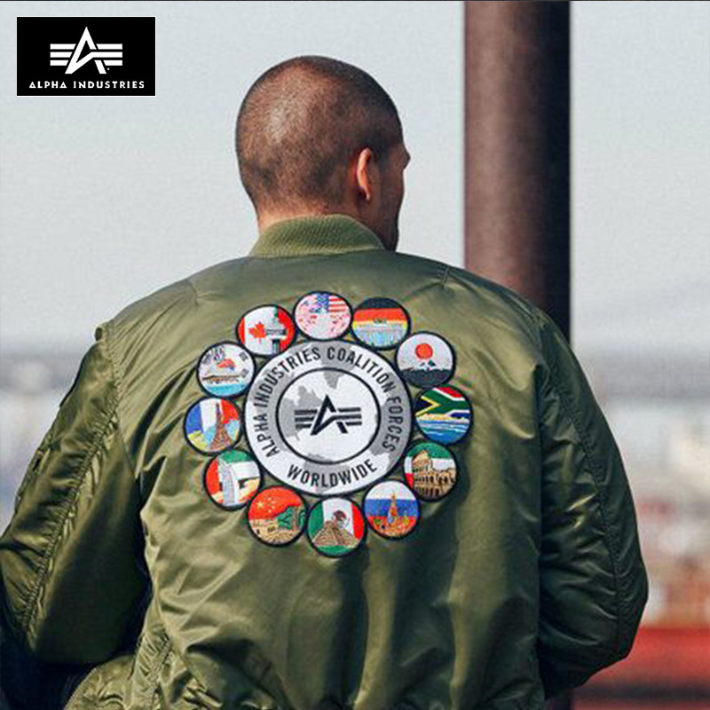 ของแท้ ALPHA Industrial ALPHA สไตล์ใหม่ MA-1 Union Army Flight Jacket Cold-Proof Warm Men Women MA1 