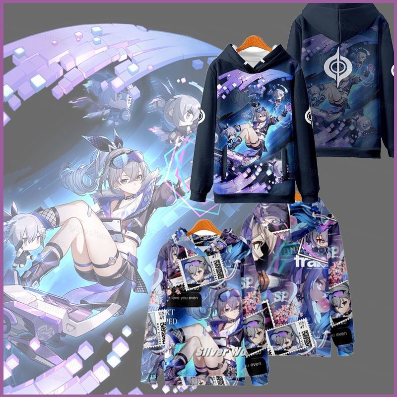 YT2 Honkai Star Rail Silver Wolf Hoodie อะนิเมะเสื้อกันหนาว Unisex แขนยาวคอสเพลย์ 3D เสื้อสวมหัว Plus ขนาด YT2