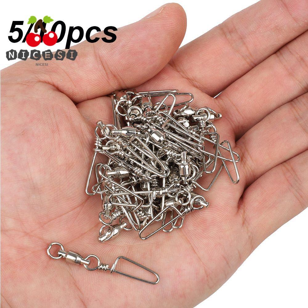 NICESI 5/10 ชิ้น Rolling Swivel Solid Ring ขนาด 0 # ถึง 8 # Heavy Duty Ball