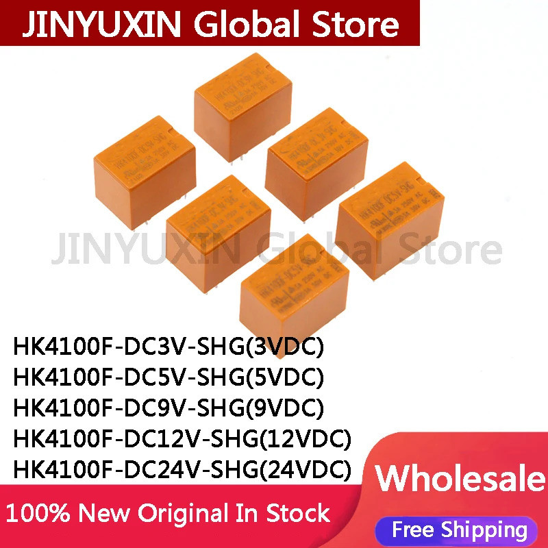 5 ชิ้น HK4100F HK4100F-DC3V 5V 9V 12V 24V-SHG 3A 6 ขา 4100 รีเลย์ขายส่ง