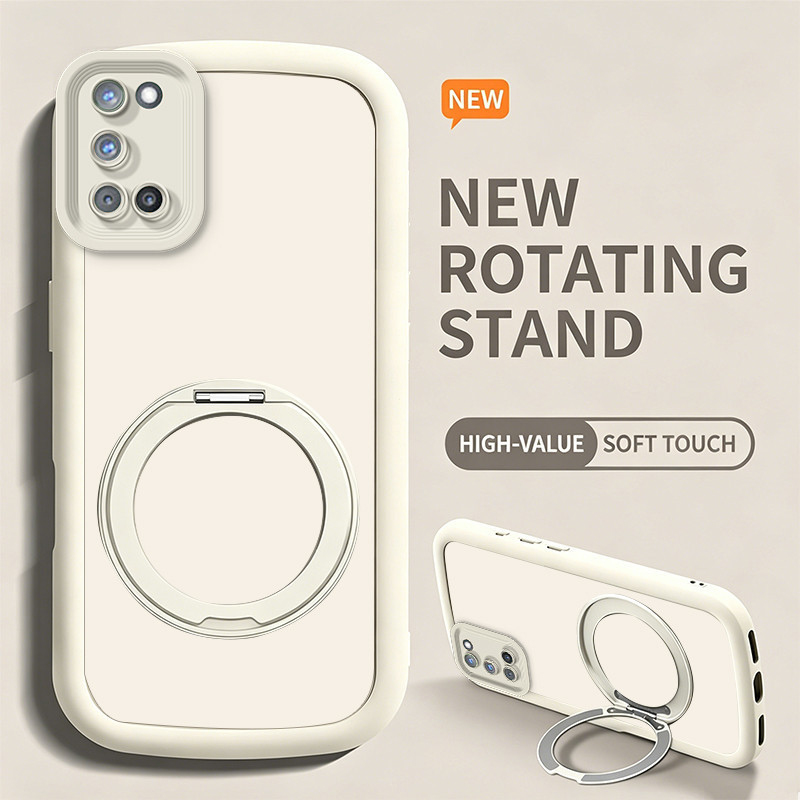 PBZZ สําหรับ OPPO A52 A92 4G A74 A93 A54 5G ฝาครอบโทรศัพท์ความวิตกกังวล Softcase ซิลิโคนกันกระแทกใหม่ออกแบบความงามพร้อมผู้ถือน่ารักสีขาวสําหรับชาย JTYZJ3