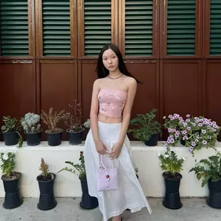 💃🌿White Whisper Skirt แบรนด์GHAOHES ทรงพลิ้วสวย+ตัดตัวประณีต ใส่ออกงานดูหรูหรา สาวออฟฟิศ ตัวเด็ดประจำร้าน