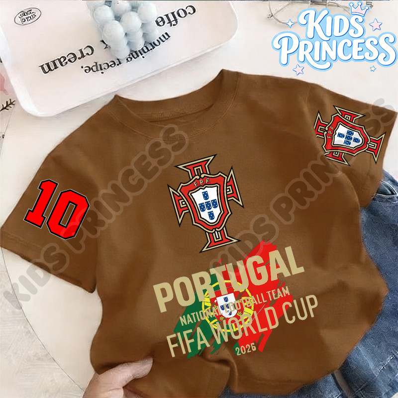 COD KIDS PRINCESS 2026 world cup jersey เสื้อแข่ง kids fashion เสื้อเชิ้ตเด็ก เสื้อแขนสั้นเด็ก ทรงหลวม ใส่สบาย W199