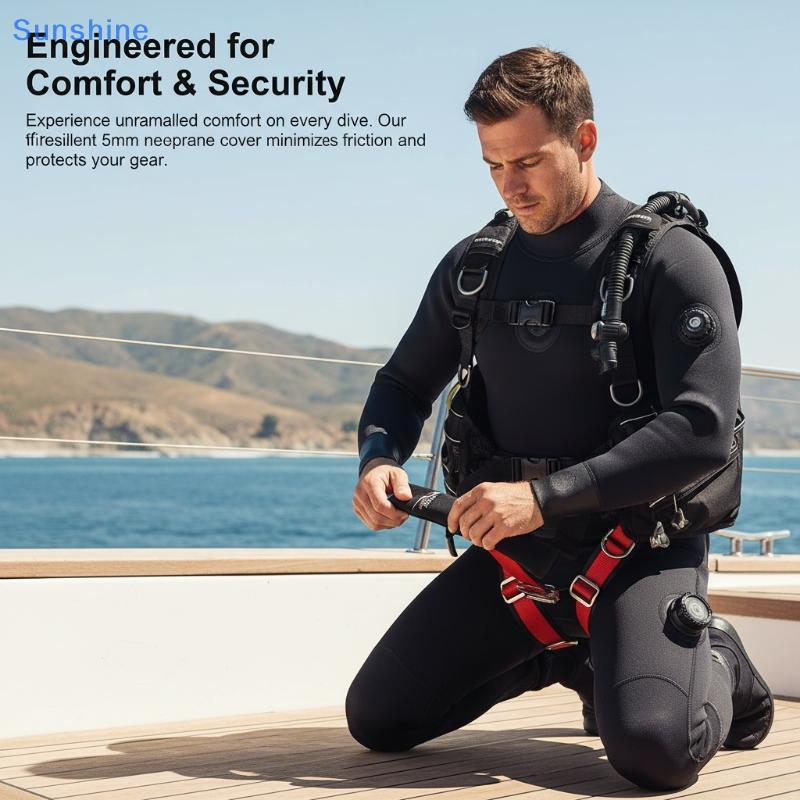 Sun Scubas ดําน้ํา Crotch ฝาครอบ Webbing Soft Pad สําหรับ BCD Drysuit Harness Crotch สายคล้องคอ 5 มม
