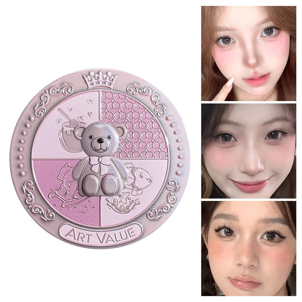Art Value Blush Palette สามสี Matte Natural Rouge Brightening Face O9d3