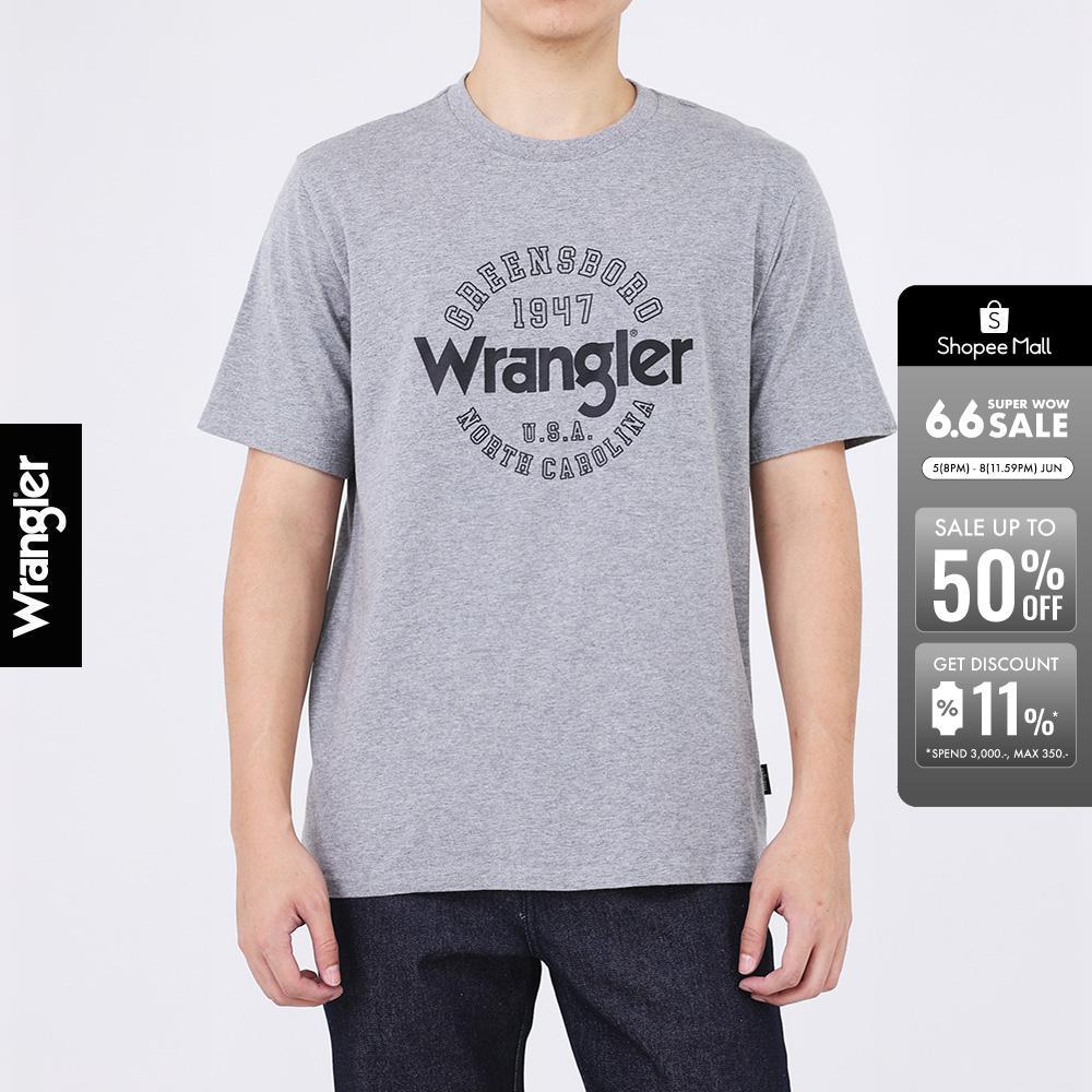 WRANGLER เสื้อยืดแขนสั้นผู้ชาย รุ่น WR S426MTSSF43 สีเทา