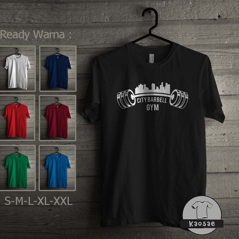 เสื้อยืด City Barbel Gym เสื้อยืด Distro