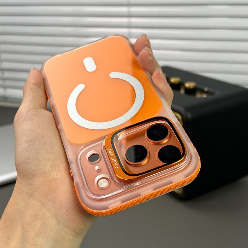โลหะหรูหราขาตั้งกันกระแทกแม่เหล็กเคสโทรศัพท์สําหรับiPhone 17 16 15 14 13 Pro Max Plus 17Airกล้องด้านหลังคลุมทั้งหมดเลนส์Flimปกป้องปลอกTPUด้านข้างAnti Slipอะคริลิคปกหลัง