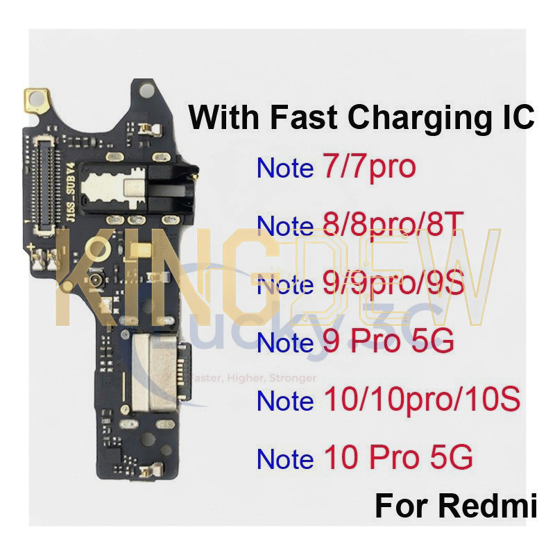 บอร์ดชาร์จพอร์ต Fast CHARGING IC สําหรับ Redmi หมายเหตุ 7 8 9 10 Pro 4G 5G 8T 9S 10S