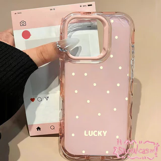 เคสเยลลี่ลายคลื่นสไตล์เรียบง่าย ลายจุด สำหรับ iPhone 15 Pro 16 Plus 17 Pro Max 11 13 12 14 เคสกันตกหนัก เคสพาสเทลสีอ่อน