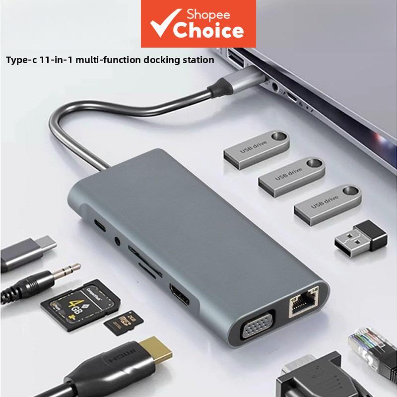 สถานีเชื่อมต่ออเนกประสงค์ 11 พอร์ตแบบ Type-C พร้อมพอร์ต HDMI 4K สําหรับแล็ปท็อปและ MacBook