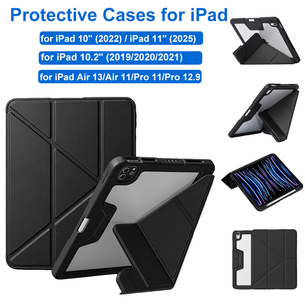 เคสกันกระแทกสำหรับ iPad 10 นิ้ว (2022) 11 นิ้ว (2025) 10.2 นิ้ว (2019/2020/2021) พร้อมช่องใส่ปากกา/ตัวล็อคแม่เหล็ก