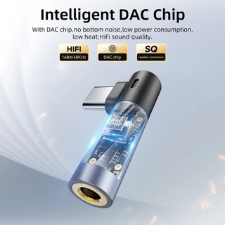 SUNKANDI DAC Type C/IP ถึง 3.5 มม.อะแดปเตอร์เสียง Type-c 90 องศามุมขวาชายหญิง USBC สําหรับโทรศัพท์คอมพิวเตอร์