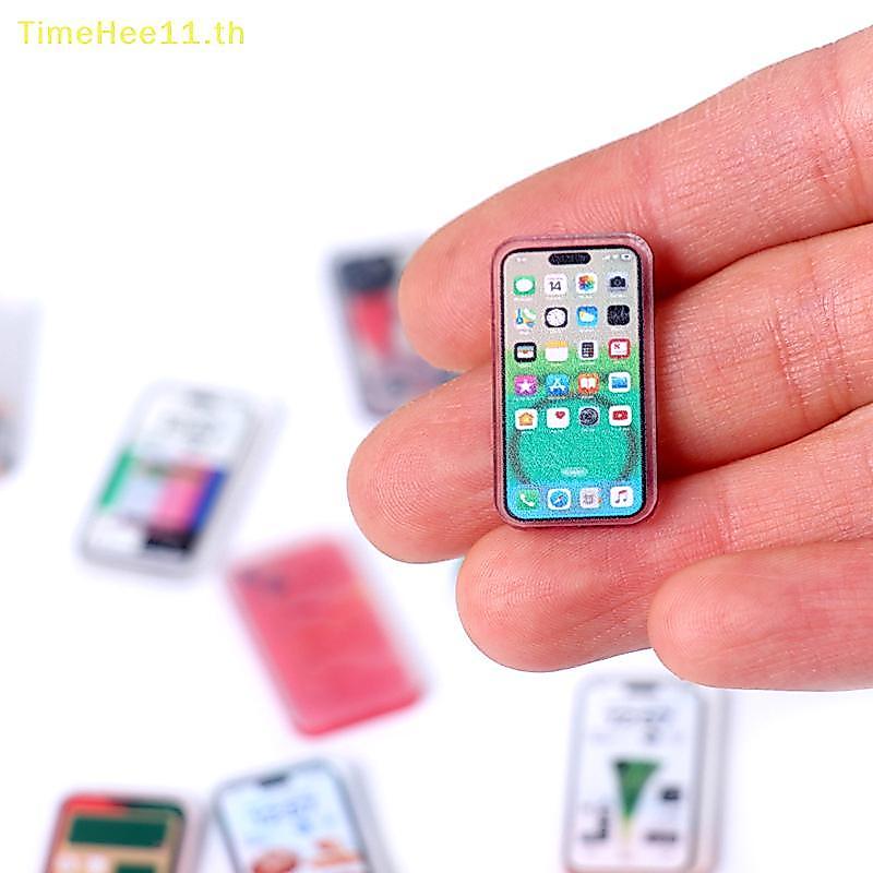 TimeHee 5 ชิ้น 1:12 Dollhouse Miniature โทรศัพท์มือถือจําลองสมาร์ทโฟนรุ่นเด็กแกล้งทําเป็นเล่นของเล่นตุ๊กตา House อุปกรณ์เสริม TH