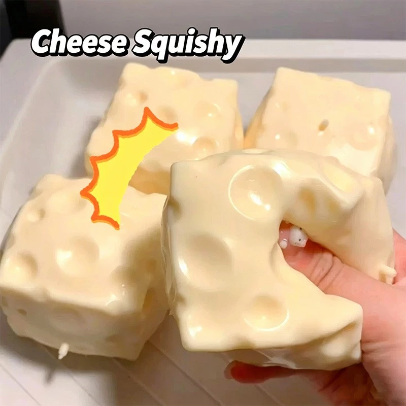 Big Cheese Squishy ของเล่น Super Soft Creamy TPR บีบ Fidget ของเล่นช้า Rebound ความเครียดบรรเทา Decompression ของเล่นสําหรับเด็กผู้ใหญ่ของขวัญ